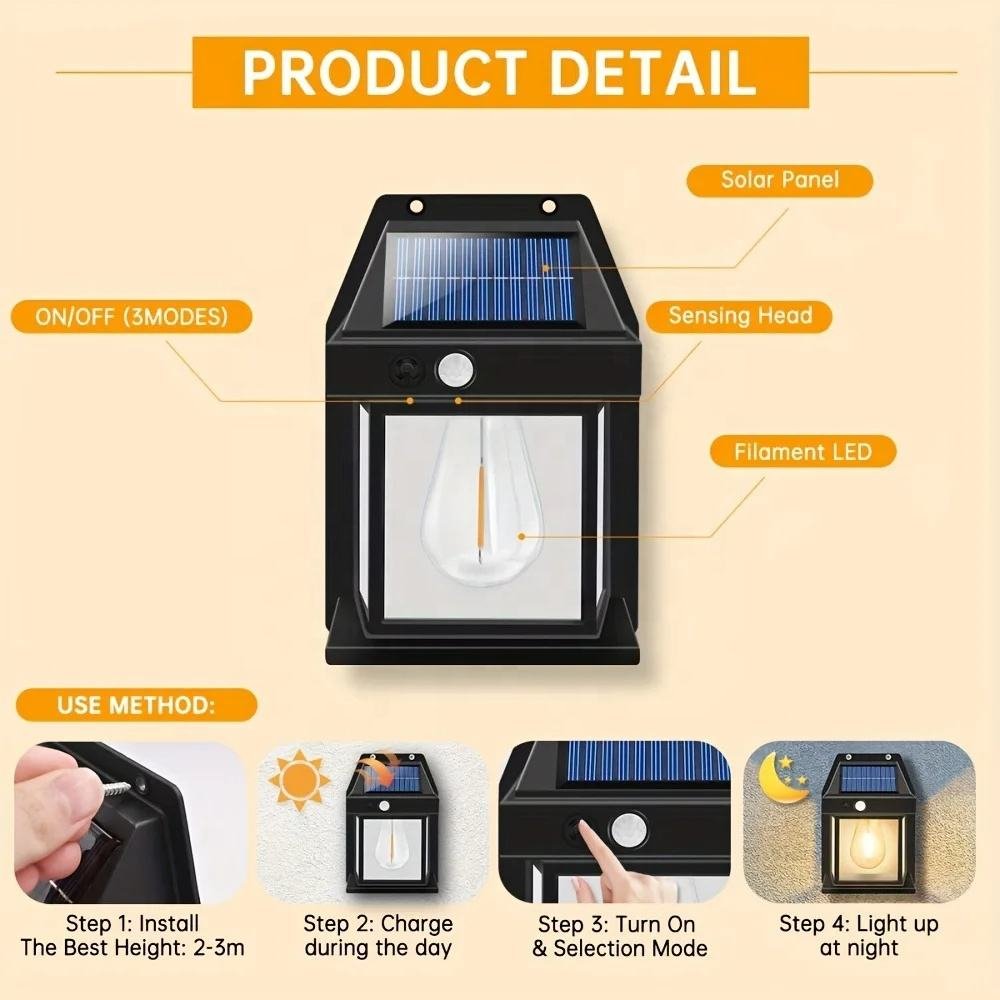 Bulb Solar Interaction Wall Lamp [2 Pcs ]
